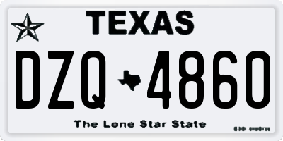 TX license plate DZQ4860