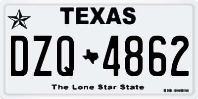 TX license plate DZQ4862