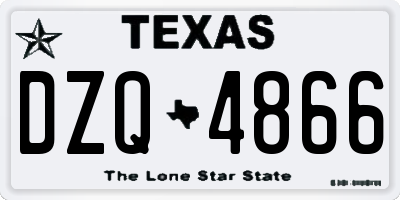 TX license plate DZQ4866