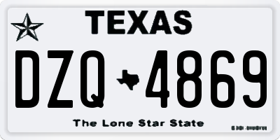 TX license plate DZQ4869