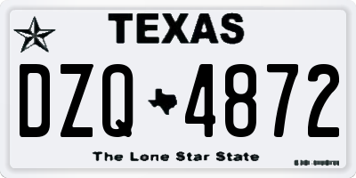 TX license plate DZQ4872