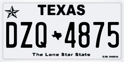 TX license plate DZQ4875
