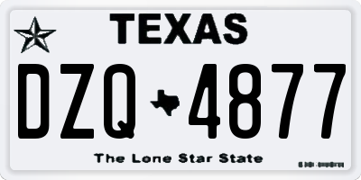 TX license plate DZQ4877