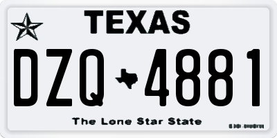 TX license plate DZQ4881
