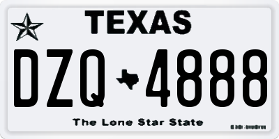 TX license plate DZQ4888