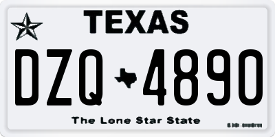TX license plate DZQ4890