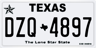 TX license plate DZQ4897