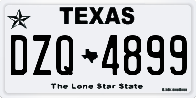 TX license plate DZQ4899