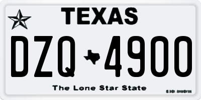 TX license plate DZQ4900