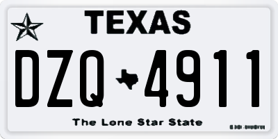 TX license plate DZQ4911