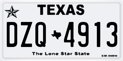 TX license plate DZQ4913