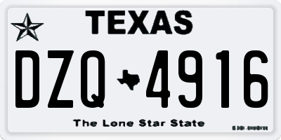 TX license plate DZQ4916