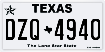 TX license plate DZQ4940
