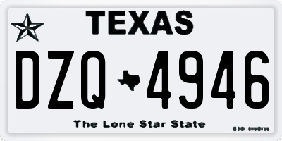 TX license plate DZQ4946