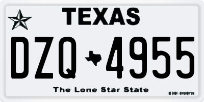 TX license plate DZQ4955