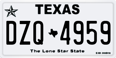 TX license plate DZQ4959