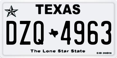 TX license plate DZQ4963