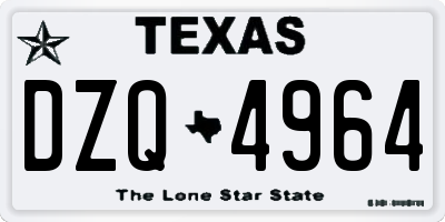 TX license plate DZQ4964