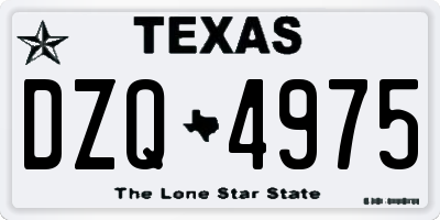 TX license plate DZQ4975