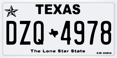 TX license plate DZQ4978