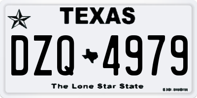 TX license plate DZQ4979