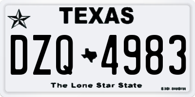 TX license plate DZQ4983