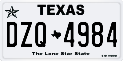TX license plate DZQ4984