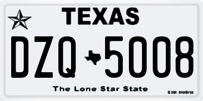 TX license plate DZQ5008