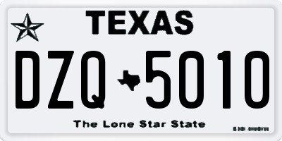 TX license plate DZQ5010