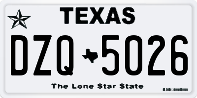 TX license plate DZQ5026