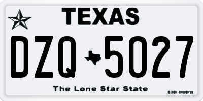 TX license plate DZQ5027