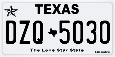 TX license plate DZQ5030