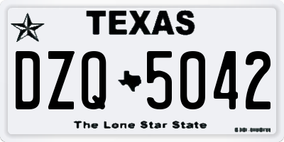 TX license plate DZQ5042