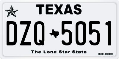 TX license plate DZQ5051