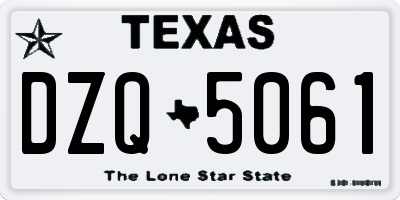 TX license plate DZQ5061