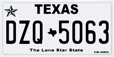 TX license plate DZQ5063