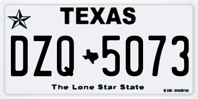 TX license plate DZQ5073
