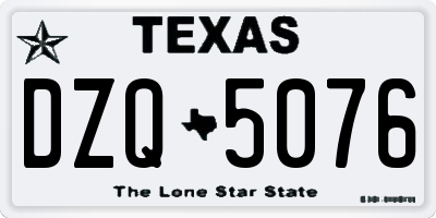 TX license plate DZQ5076