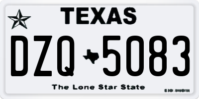 TX license plate DZQ5083