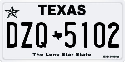 TX license plate DZQ5102