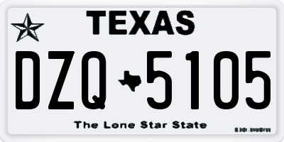 TX license plate DZQ5105