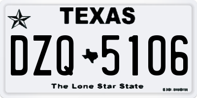 TX license plate DZQ5106