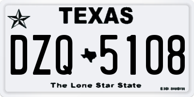 TX license plate DZQ5108