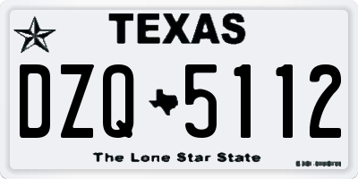 TX license plate DZQ5112