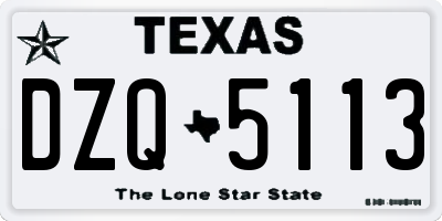 TX license plate DZQ5113