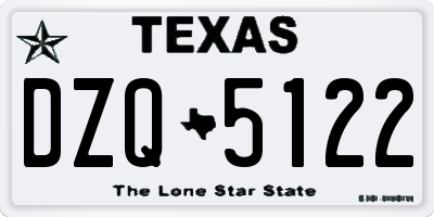 TX license plate DZQ5122