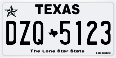 TX license plate DZQ5123
