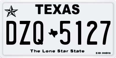 TX license plate DZQ5127