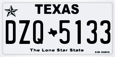 TX license plate DZQ5133