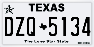 TX license plate DZQ5134